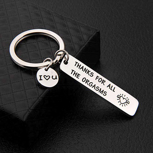 Porte-clés amusants, breloques pour couples, porte-clés avec initiales, merci pour tous les orgasmes, porte-clés avec initiales A-Z, porte-clés sexy pour la Saint-Valentin - Product Image 5