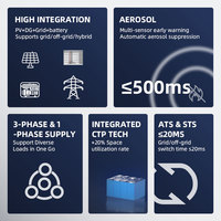 Armoire de stockage d'énergie commerciale 100 kWh LiFePO4 à refroidissement par air, 8000 cycles, garantie 10 ans, module d'extinction d'incendie intégré