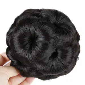 Rambut Chignon ekor kuda Sanggul sintetis buatan cakar lurus di ekor kuda ekstensi rambut potongan rambut wanita