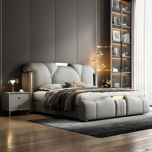 Meubles pour chambre à coucher Modernas Cama Matrimonial Queen Bett Cadre de <span class=keywords><strong>lit</strong></span> de luxe <span class=keywords><strong>Lit</strong></span> en bois king Size Up-holstered Home Muebles <span class=keywords><strong>Lit</strong></span> Complet - Product Image 6