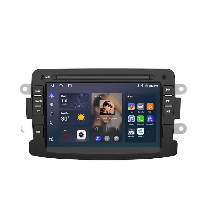 Junsun Radio mobil otomatis Android stok UK untuk Renault Dacia Duster Sandero Captur Xray Logan 2 Unit kepala Multimedia navigasi