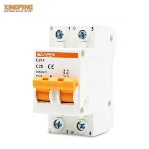 gb10963.1 standard DZ47 types double pole distribution box mcb circuit breaker 20a 32dc for Solar system