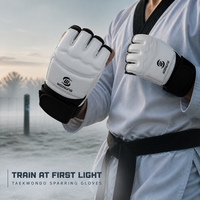 Vente Flash : Gants de Taekwondo Blancs Personnalisés pour Enfants et Jeunes, à Doigts Ouverts, avec Bande Élastique au Poignet, pour l'Entraînement et le Sparring en Arts Martiaux