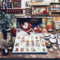 Calendrier de l'Avent de Noël en gros, boîte surprise à 24 compartiments, en papier couché, boîtes rigides en plastique recyclable, magnétiques