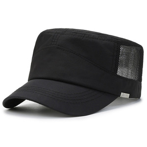 Flat Top Hat Unisex Snapback Cap Quick Dry Breathable Sun Protection Outdoor Summer Adult Black - Product Image 4