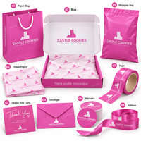 Boîte d'emballage pour biscuits en carton ondulé rose de qualité alimentaire avec logo personnalisé, boîtes à biscuits avec logo en gros pour les petites entreprises de boulangerie