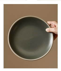 Juego de cena moteado de lujo de moda estilo Ins Rocky <span class=keywords><strong>Italian</strong></span> Coastline Retro Clay Shallow 7 8 10 Inch Plate - Product Image 3