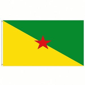 Bandera de Guyana Francesa de 3x5 pies, de poliéster, con dos ojales de latón, de una sola capa, para colgar en exteriores e interiores. - Product Image 1