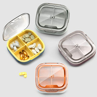 Boîte de rangement pour médicaments en plastique, hermétique, portable, 4/6 compartiments, conteneur transparent, multifonctionnel, vente en gros