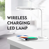 Lampe de table LED moderne à courant continu avec chargeur sans fil, écologique, en PC, à intensité variable en 3 niveaux, commande tactile, veilleuse de lecture 16/70/160LM