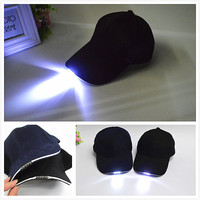 5 lámpara LED gorra de béisbol linterna alimentada por batería para Camping deportes sombreros personalizado ajustable Led pesca gorra de camuflaje