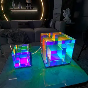 Atmosphere Night Lights Remote Control LED Colorful Cube led Desk Lamp Luxury Modern Decorative Led Table Lamps