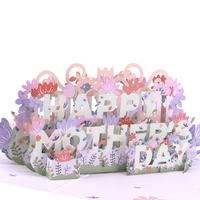 Cartes de vœux artificielles pop-up 3D pour fête des mères avec bouquet de fleurs d'œillets et impression offset pour maman