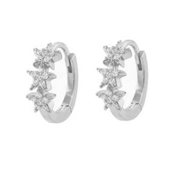 Gemnel Dernières Créations Boucles d'oreilles créoles étoile petites en laiton plaqué or avec zircon, fabrication de bijoux