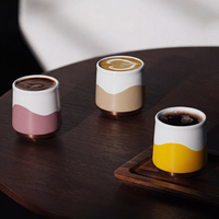 Tasse à café en céramique écologique à double paroi de qualité supérieure, intérieur en forme d'œuf, mug de dégustation de cappuccino isotherme, capacité 230 ml pour