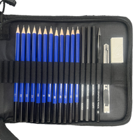 Kit de dessin professionnel de 32 pièces, ensemble de crayons à croquis, étui de voyage portable à fermeture éclair, crayons de charbon de bois pour artistes débutants, adultes et adolescents