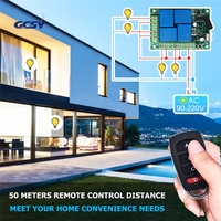 433Mhz pengendali jarak jauh nirkabel Universal AC110V 220V penerima modul 4CH Relay 4B pemancar untuk lampu Motor gerbang pintu garasi