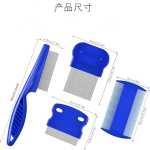 Paquete de 4 Peines para Pulgas de Acero Inoxidable, Doble Cara, Dientes Redondeados, para Pulgas, Piojos, Huevos, Desenredante, Eliminador de Manchas de Lágrimas para Todas las Mascotas - Product Image 3