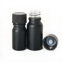 Botol Minyak Esensial Hitam Doff 5ml 10ml Botol Kaca dengan Pipet