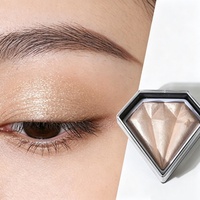 Palette de fards à paupières en poudre fixante, formule longue tenue, scintillante, naturelle, lisse, pour carnations moyennes à foncées, effet diamant 3D illuminant
