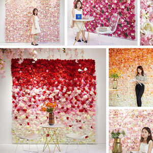 Muro de Flores Artificiales para Boda, Decoración de Centro Comercial, Pared de Fondo con Plantas, Rosas de Seda, Muro de Flores Artificiales para Boda - Product Image 2