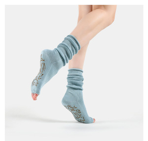 KTS297 Custom Logo OEM sport Grip <span class=keywords><strong>calze</strong></span> <span class=keywords><strong>donna</strong></span> Open Toe antiscivolo cinque dita Slouch pavimento Yoga Pilates calzini - Product Image 5