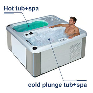 Baignoire à glace commerciale tout-en-un avec système de refroidissement, filtre à eau, ozone et spa de récupération en acrylique - Product Image 2