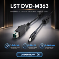 Kabel pemindai kode batang, 10ft 12v bertenaga usb konektor inti ke inti DC plug barcode untuk pemindai pos kabel