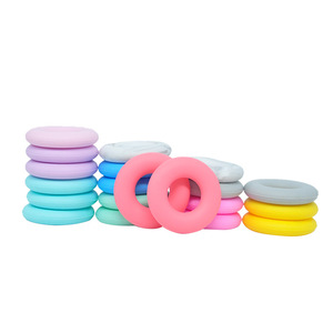 <b>Silicone</b> Baby Teether Rings Food Grade Soft Toy For 0 To 24 Months Infants Ring Shape Unisex - Product Image 1