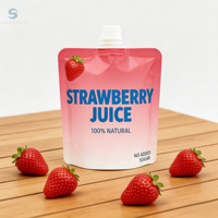 Emballage de boisson aux fruits personnalisé de 150 ml et 200 ml, sachet debout avec bec verseur brillant, bec verseur de 8,6 mm