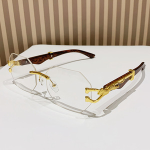 <b>Rimless</b> Gradient <b>Sunglasses</b> UV400 Rectangle Retro Women Driving Adult Fashion Sun Glasses - Product Image 3
