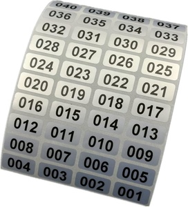 <span class=keywords><strong>Etiquetas</strong></span> Adhesivas Impermeables con Número de Serie Continuo, <span class=keywords><strong>Etiquetas</strong></span> Plateadas Mate con Número de Inventario - Product Image 1