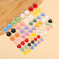 Kancing Resin Berbentuk Bunga, Hati, Bintang, Berbagai Warna 20L 24L 28L 32L Ukuran Dapat Disesuaikan untuk Sweater, Jaket, dan Kemeja