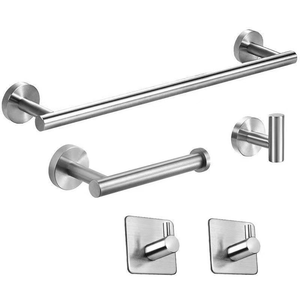 <span class=keywords><strong>Set</strong></span> di 5 Pezzi per <span class=keywords><strong>Bagno</strong></span> in Acciaio Inox da Parete: Porta Carta Igienica, Porta Asciugamani, Appendiabiti - Bestseller - Product Image 2