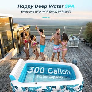 Grande <span class=keywords><strong>piscine</strong></span> gonflable en PVC d'usine avec support de gobelet de siège de dossier de 3 soupapes d'air <span class=keywords><strong>pour</strong></span> la pelouse extérieure d'arrière-cour - Product Image 4
