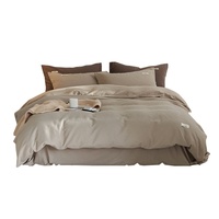 Parure de lit 4 pièces en coton pur de qualité supérieure, tissage gaufré, résistante à l'eau, 300 fils, légère, style luxe, couleur unie, qualité bébé