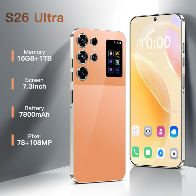 2026 S26 Ultra 5G Smartphone 7.3 Inch HD 16GB+1TB Dual SIM Android 15 Deca Core 120Hz French/Spanish Global Version