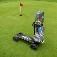 Scooter de golf électrique léger de 21 kg à 4 roues, double moteur, chariot de golf vertical avec support pour sac de golf