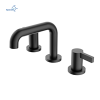 Keran Basin hitam Matte disetujui Cupc Amerika-Mixer dudukan dek pegangan ganda dengan memori suhu