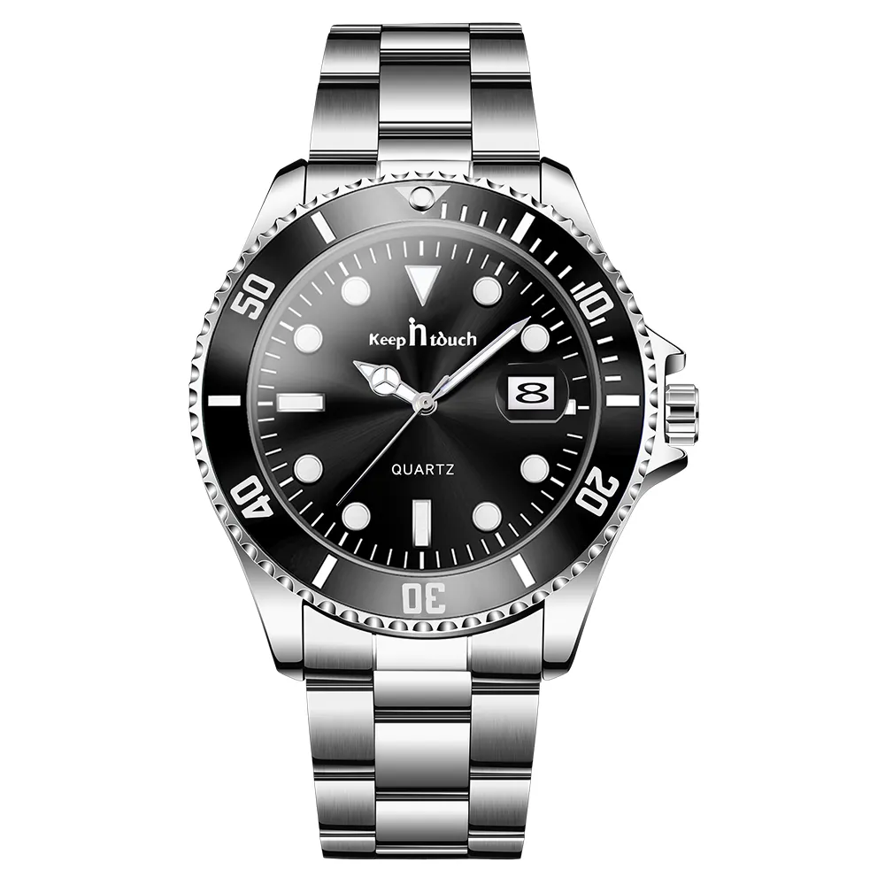Luxury Quartz Chronograph Watches for Men Stainless Steel Sport Waterproof Wristwatches