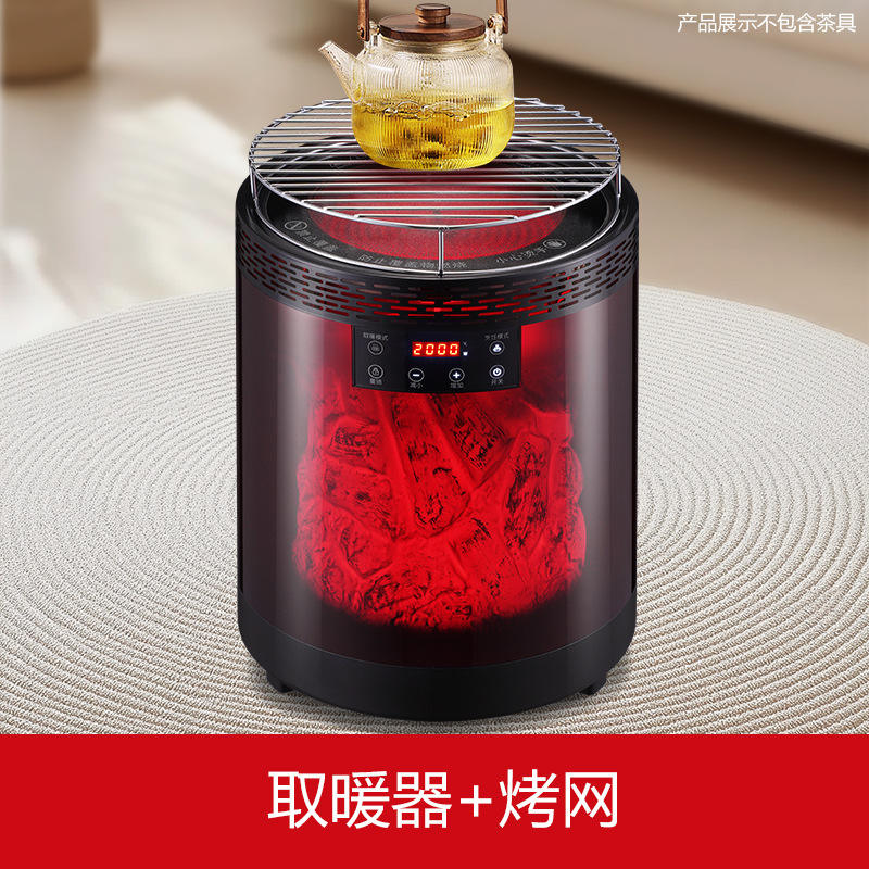 เครื่องทำความร้อน/ตะแกรงย่างแบบสั่งงานด้วยเสียงสีดำ