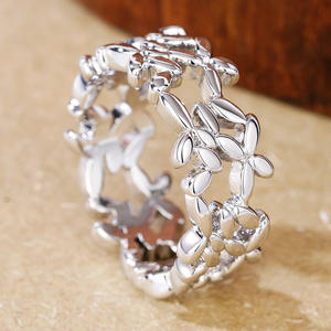 Anello in Argento H433 con Fiore, Stile Vintage, Unisex, per Uso Quotidiano, Gioielleria Raffinata - Product Image 2