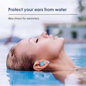 水泳用の6ペアの成形可能な耳栓セットを勉強するのに最適な耳栓