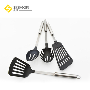 Ensemble complet personnalisé d'ustensiles de cuisine écologiques en acier inoxydable avec poignées, pics en nylon, spatules, <span class=keywords><strong>pince</strong></span> à éplucher, résistant aux aliments et au lave-vaisselle - Product Image 6