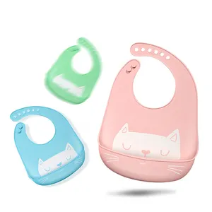 Bavoir étanche en Silicone pour bébés et bambins, personnalisé, sans BPA, doux et Durable, réglables, facile à nettoyer