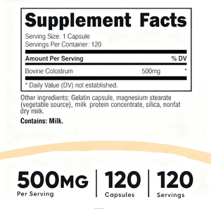 Capsules de colostrum bovin (500 mg) OEM/ODM : Soutien immunitaire et digestif, équilibre intestinal pour une santé holistique - Product Image 4