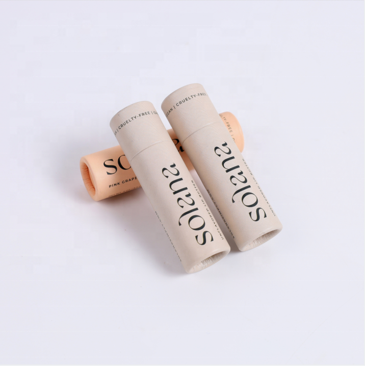 Push up Premium Organic Rounder Lip Balm in Eco-friendly Paper Tube Chapstick Cosmetic Custom Size With Moisture-Proof Design