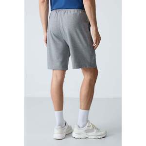 Pantalones cortos básicos para hombre de algodón gris melange, gruesos, suaves, con textura y ajuste estándar - 81278 - Gb melange - Product Image 5