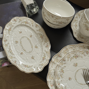 Assiette à dessert en céramique irrégulière, embossée, personnalisée, de 8 pouces, <span class=keywords><strong>vaisselle</strong></span> en <span class=keywords><strong>porcelaine</strong></span> - Product Image 5