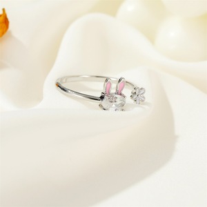 Anillo ajustable con diseño <span class=keywords><strong>de</strong></span> <span class=keywords><strong>conejo</strong></span> y flores para mujer y niña, sortija <span class=keywords><strong>de</strong></span> Pascuas con diseño <span class=keywords><strong>de</strong></span> flores <span class=keywords><strong>de</strong></span> estilo Kawaii, a la moda, <span class=keywords><strong>2022</strong></span> - Product Image 4